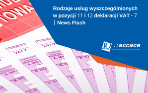 Rodzaje usług wyszczególnionych w pozycji 11 i 12 deklaracji VAT-7